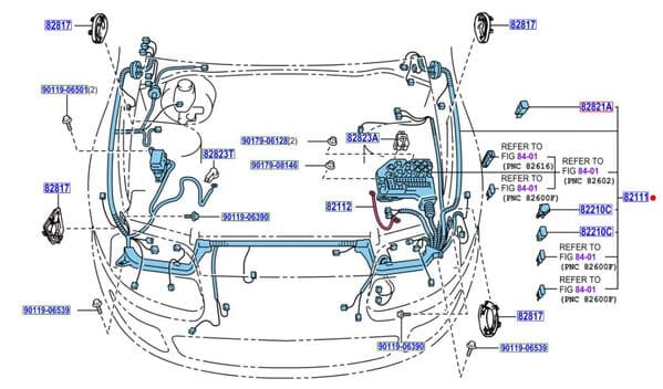 Genuine Toyota Wiring Loom Engine 82111-1B611